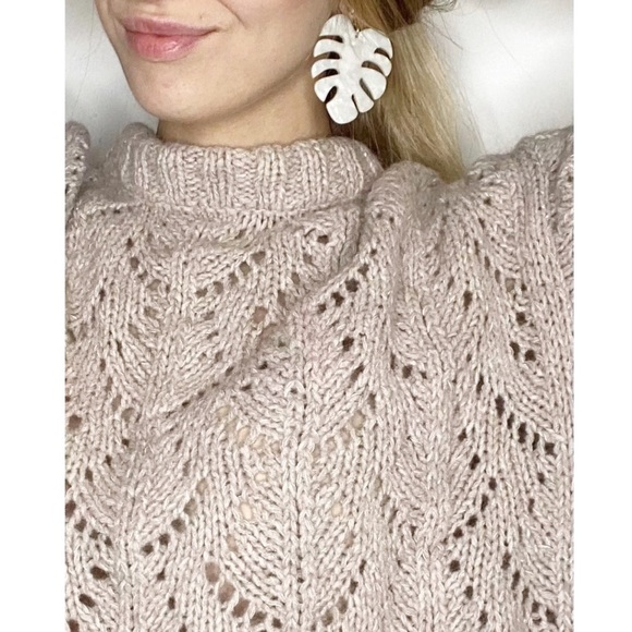 Monstera Tropical Leaf Statement Earrings - Picture 8 of 8